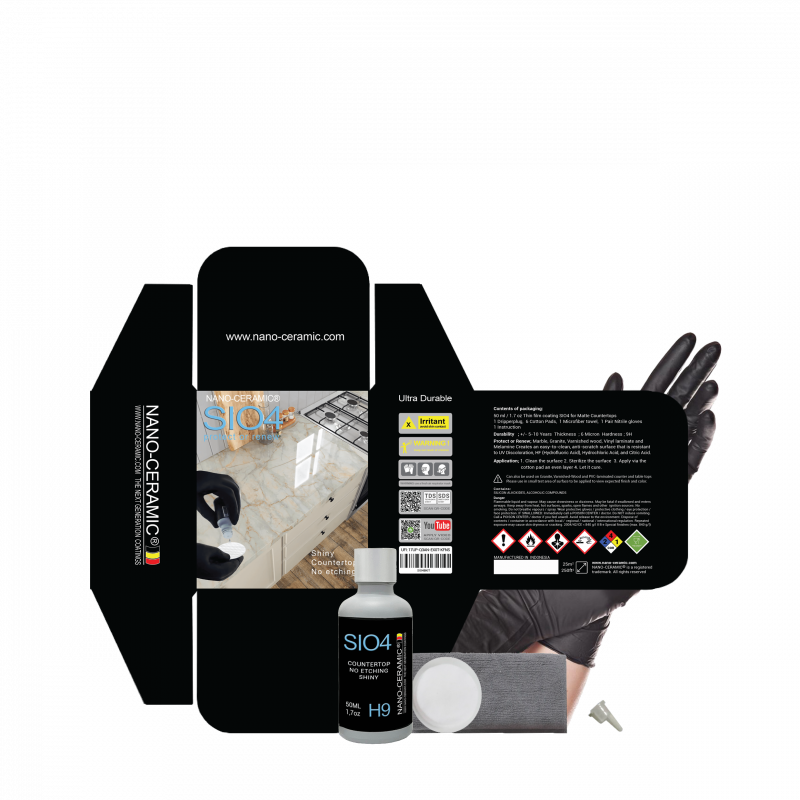 SIO4 Marble No Etching Glossy Coating Kit, 50 ml / 1.7 oz